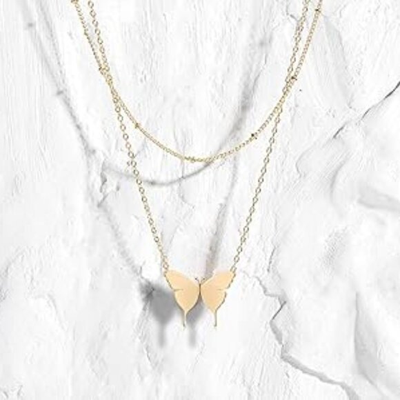 Neiman Marcus 18k Gold Plated Butterfly Necklace - Picture 3 of 4